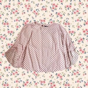 Evan Picone Baby Pink and Black Polka Dot Blouse